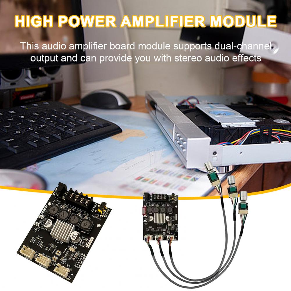 Audio Amplifier Board Module ZK-502T Pre-Amplifier Board Stereo 50W*2 Sound Overheating Protection Dual-Channel Output Module
