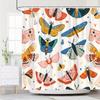 1pc Whimsy Wonders Shower Curtain - Artsy Butterfly Design, Polyester, Washable, 12 Hooks,70x70In, All-Season, Universal Holiday