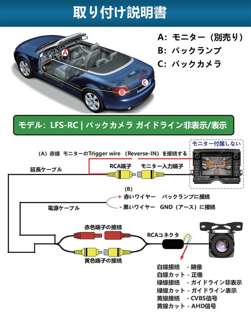LFS Rückfahrkamera-Umschaltung 1 Million Pixel Fahrzeug Allzweck Nachtsichtfunktion, die auch bei Nacht gesehen werden kann Weitwinkel-RCA-Anschluss
