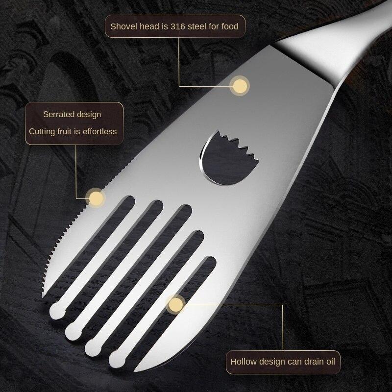 1pcs 316 Stainless Steel Spatula Steak Spatula Pancake Omelette Tool Kitchen Teppan Burning Multi-function Frying Spatula
