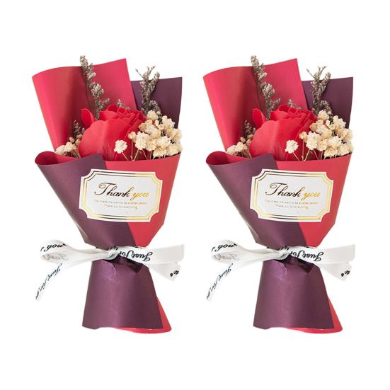 1/2Pcs Mini Fake Rose Sunflower Bouquet Handcrafted Soap Flower Petals Artificial Floral Decoration Valentine's Day Anniversary Birthday Romantic Gift