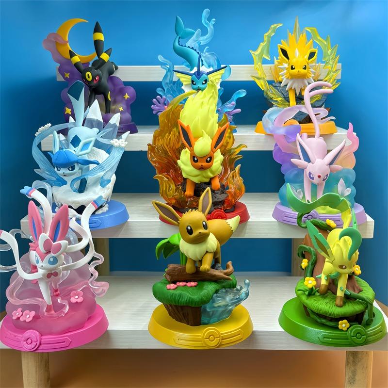 9 Beutel Monster Blind Box PVC Actionfigur Abenteuer Evoli Sylveon Umbreon Überraschungsspielzeug Sammlung Geschenk für Kinder