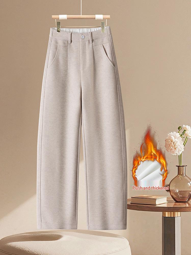 

Women s Curved Knife Wide-Leg Pants - Casual Drape Straight-Leg Style, Autumn/Winter 2025 Collection, Versatile and Fashionable. XL /29 [Recommended 57.5-62.5 kg] брудно-білий