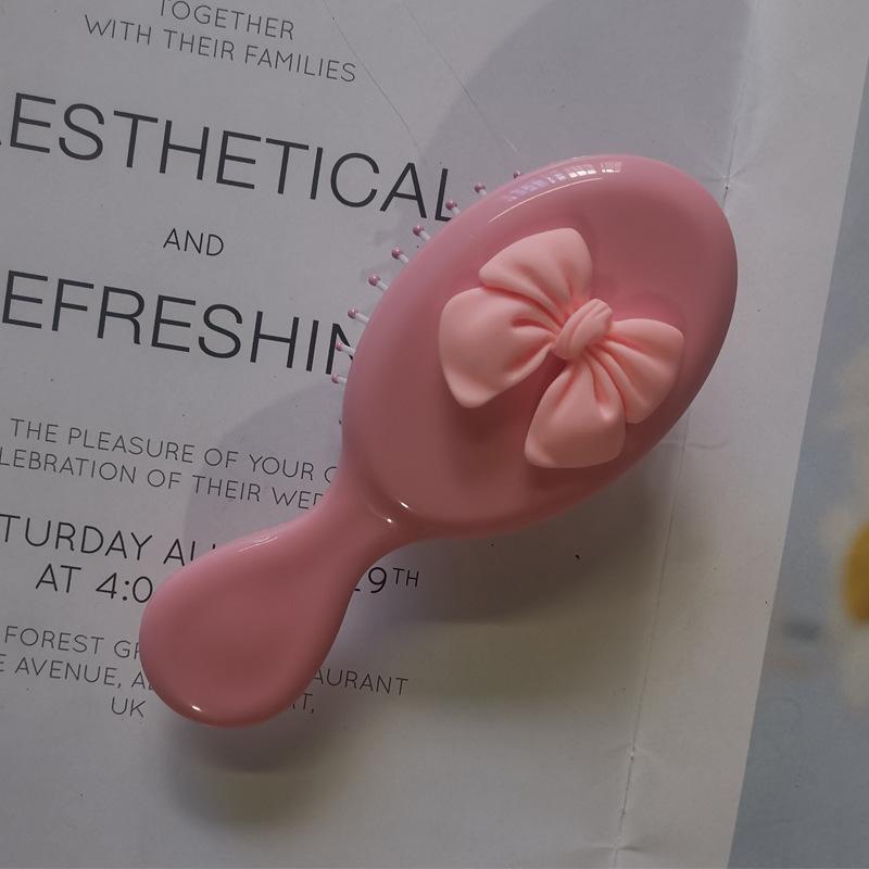 Cute Pink Bow Soft Girl Portable Portable Mini Folding Air Cushion Comb Airbag Comb Small Comb Massage Comb