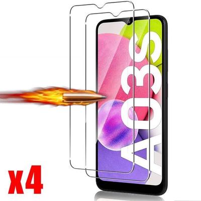 Displayschutz aus gehärtetem Glas - PROSHOP - Kompatibel mit Samsung Galaxy A03s - 4er-Pack - 9H Härte - Kratzfest