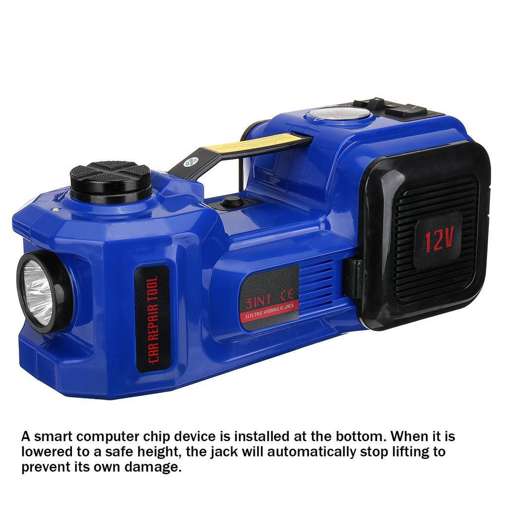 180W 3 IN 1 Electric Hydraulic Floor Car Jack Tire Inflator Pump LED Light 480N.M Electric Impact Wrench Car Repair Tool