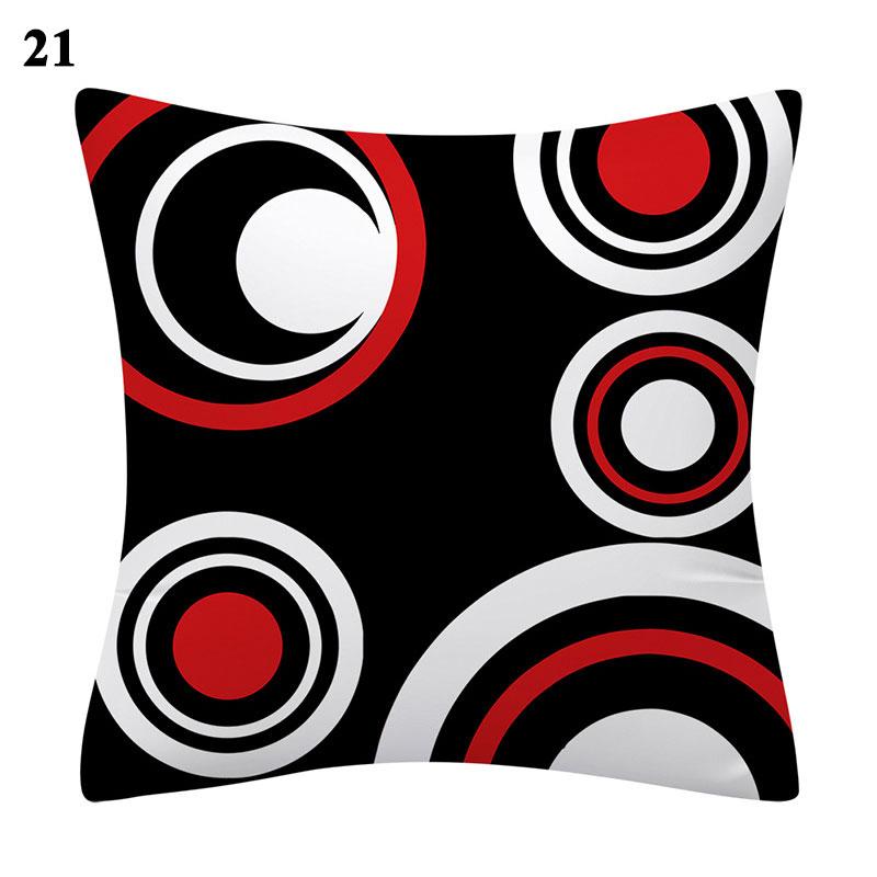 Home Decor Black Red Pillowcase Geometric Pattern Pillowcase Living Room Sofa Decor Cushion Covers Car