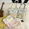 women's 2025 new cute color matching college style shoulder bag for junior high school students, large-capacity tote bag tide