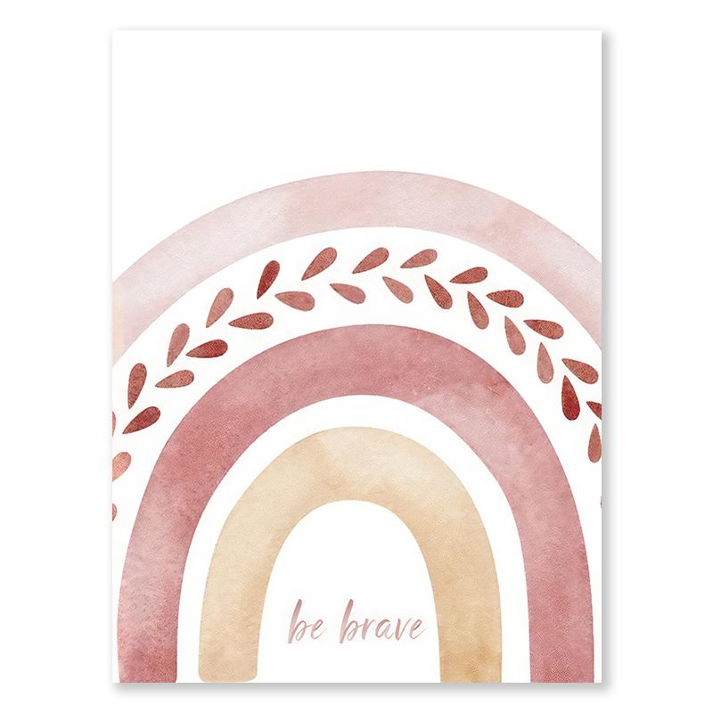 Boho styl Duhová série Plátno Malba Růžové Slunce Láska Srdce Útulné Nástěnné Umění Pokoj pro Dívky Trendová Dekorace Nerámovaný Plakát