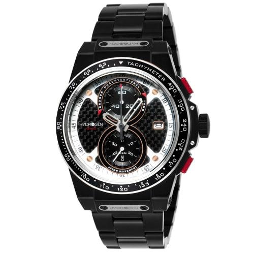 

HYDROGEN OTTO CHRONO Men s Watch, 44mm, Black Dial, Stainless Steel, Rubber Strap, Quartz Movement, Water Resistant to 10 ATM, Fashion Apparel Watch H
