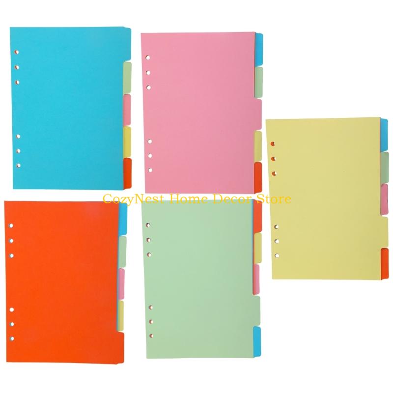 92MF 25 Pack Colorful Index Page 6 Holes Planner Organizers Sturdy ABS Materials