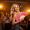 Handheld Folding Fans Floral Hand Held Fans Silk Bamboo Fans with Tassel Chinese Japanese Hand Foldable Fan with Fabric Sleeve for Dancing Wedding