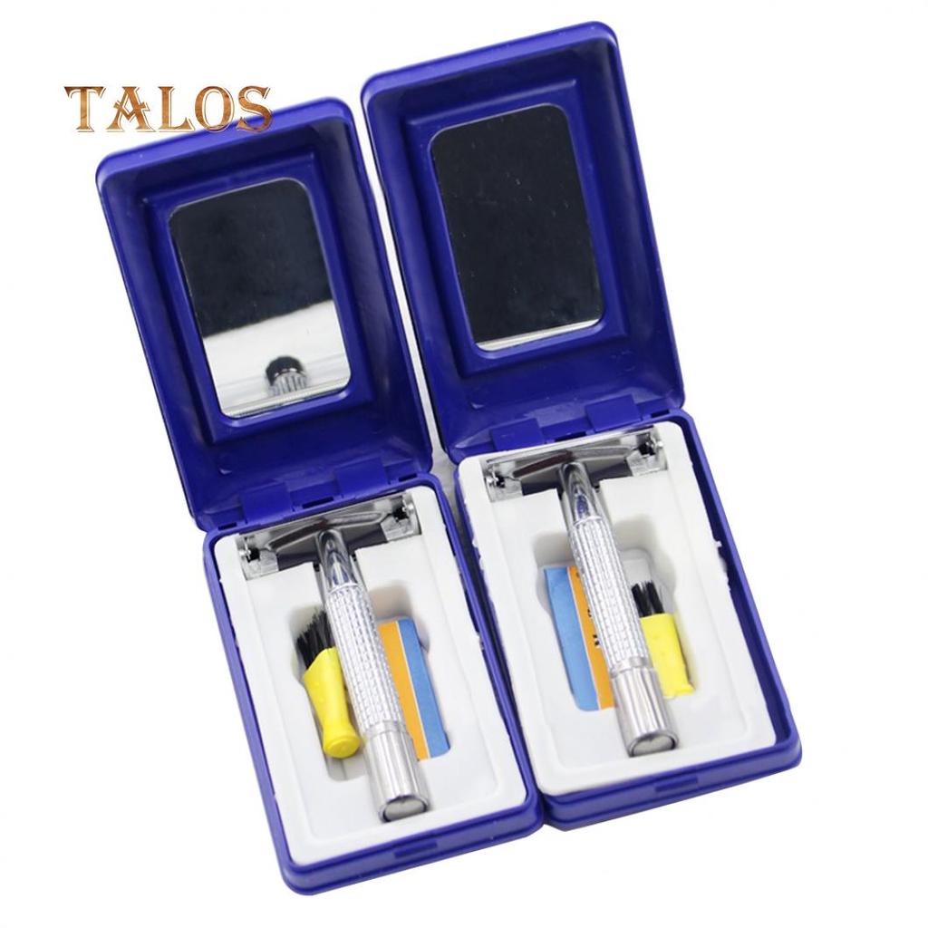 Maquinilla de Afeitar Clásica TBC Manual de Doble Filo Cuchilla para Depilación Recortadora de Barba Afeitadora