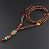 Handmade Nepal Buddhist Mala Bead Pendant Necklace Ethnic Wooden Bead Long Jewelry Gifts For Women