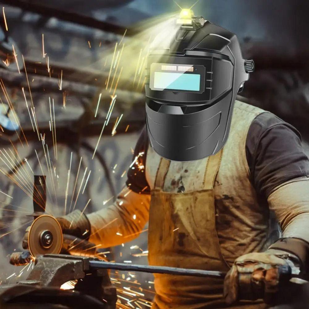 Flip Up Goggles Color Auto Darkening Welding Helmet Premium Face Hood Welder Mask with Light DIY