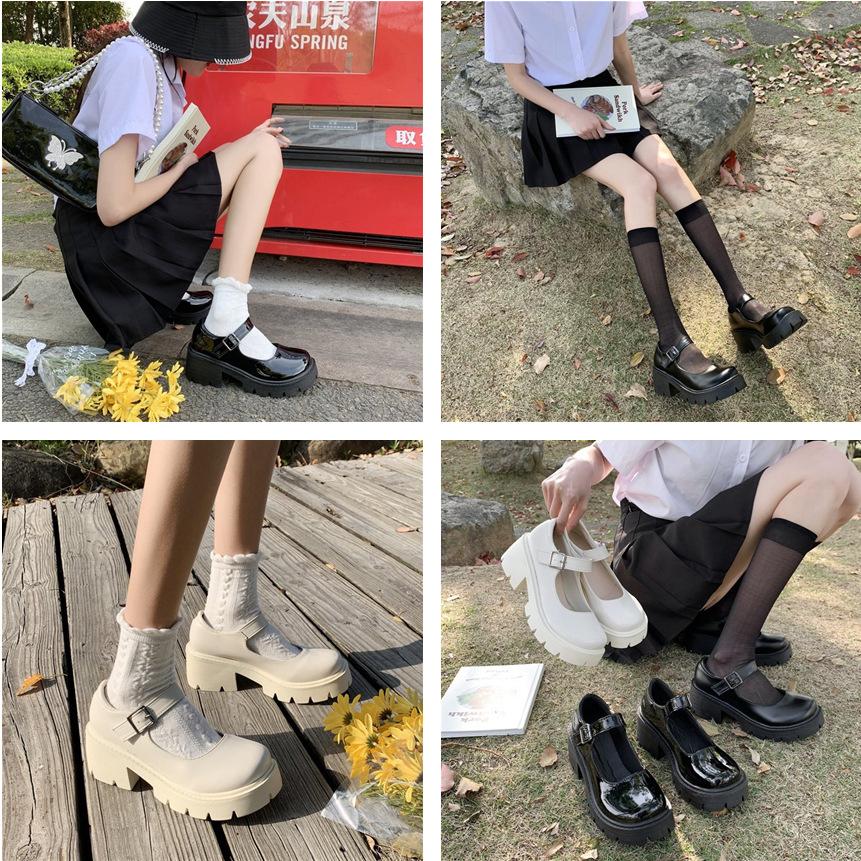 Mary Jane Small Leather Shoes New Platform British Style Women's Shoes Spring and Autumn Versatile Skirt High Heel Single Shoes
