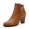 Designer's New Women's Boots Fashion Short Boots Thick Heels Side Zipper Casual Women's Ankle Boots Bottas Mujer2025