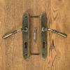 DEVON Door Handle with Escutcheon for 72mm Cylinder, ANTIQUE GOLD