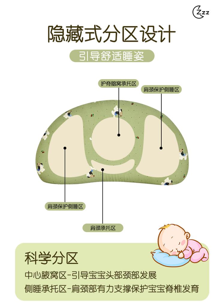 Clever Plan Double Sense Crescent Silicone Pillow for Children