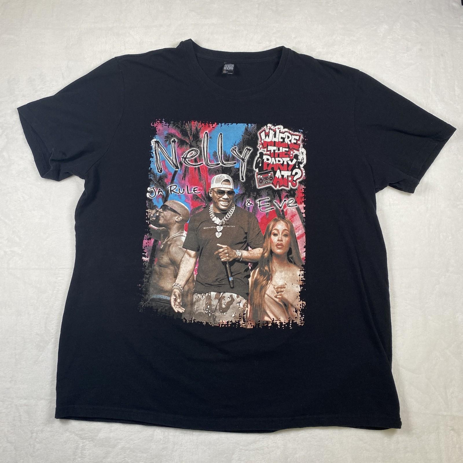 Where The Party At Tour Unisex Graphic Black Size XL Nelly Ja Rule Eve Unisex T-Shirt S