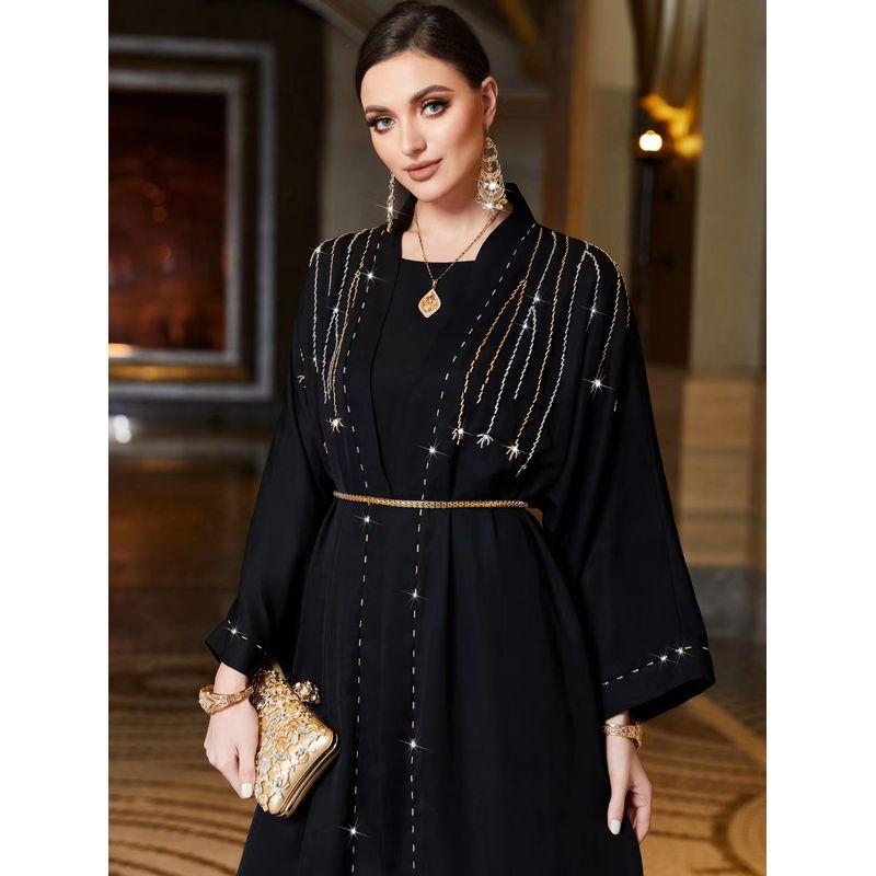 New Arrival Elegant Hand Sewing Bead Cardigan Dress Hand Sewn Rice Bead Cardigan Dress