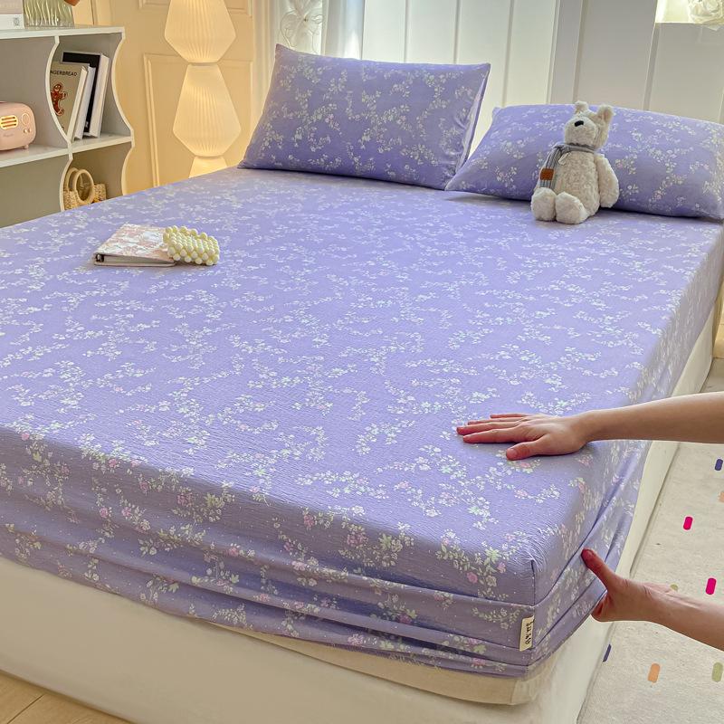 Bettlaken, Spannbettlaken, Studentenwohnheim Baumwoll-Steppdecken, Kinder Cartoon Doppellagiges Garn Spannbettlaken, Matratzenschoner, Kissenbezüge