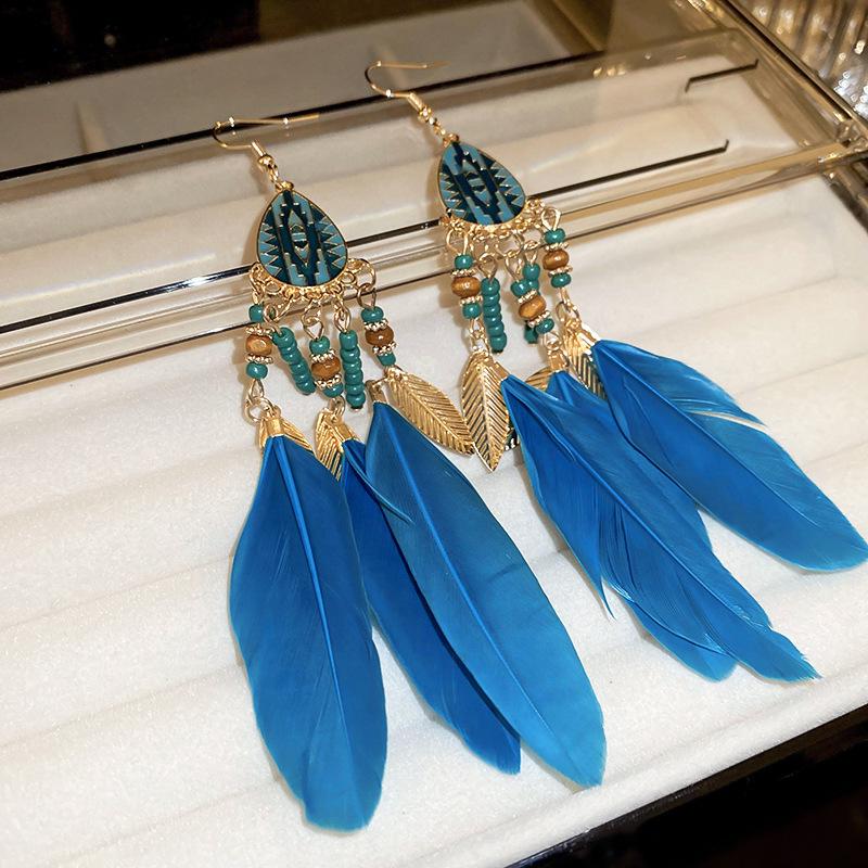 Silver Needle Butterfly Heart Earrings with Blue Gradient Drip - Elegant Autumn/Winter Studs