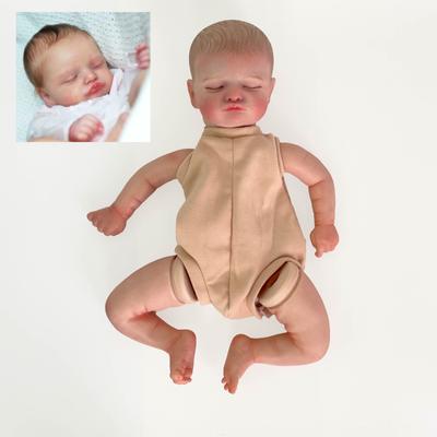 19 Inch Blank Unpainted Reborn Baby Doll Kits Soft Cloth Body Newborn Doll Parts Handmade DIY Baby Doll Mold Already Painting Rebirth Doll Accessories
