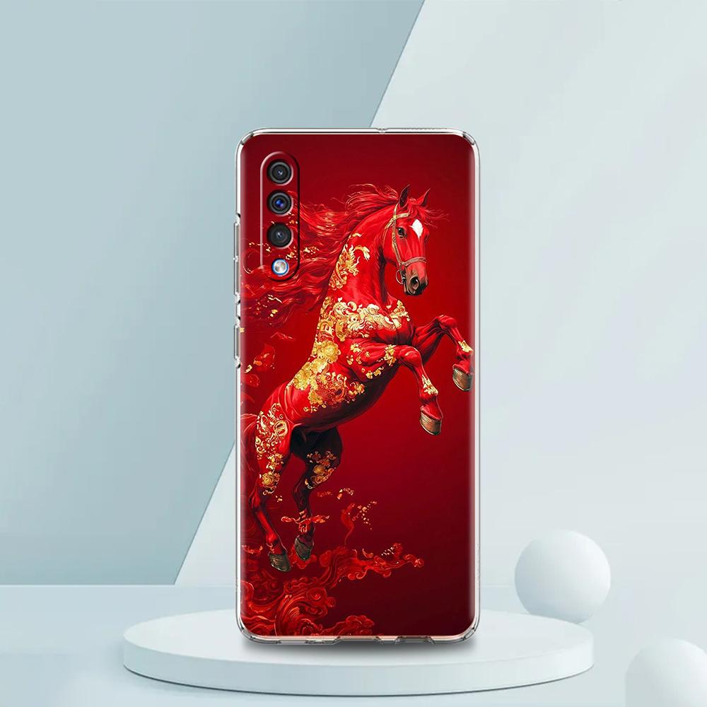 

Transparent Phone Case for Samsung Galaxy A16 A14 A12 A22 A24 A42 A02 A03S A06 A20 A30 A40 Soft TPU Cover Horse Animal Pattern for Samsung A06