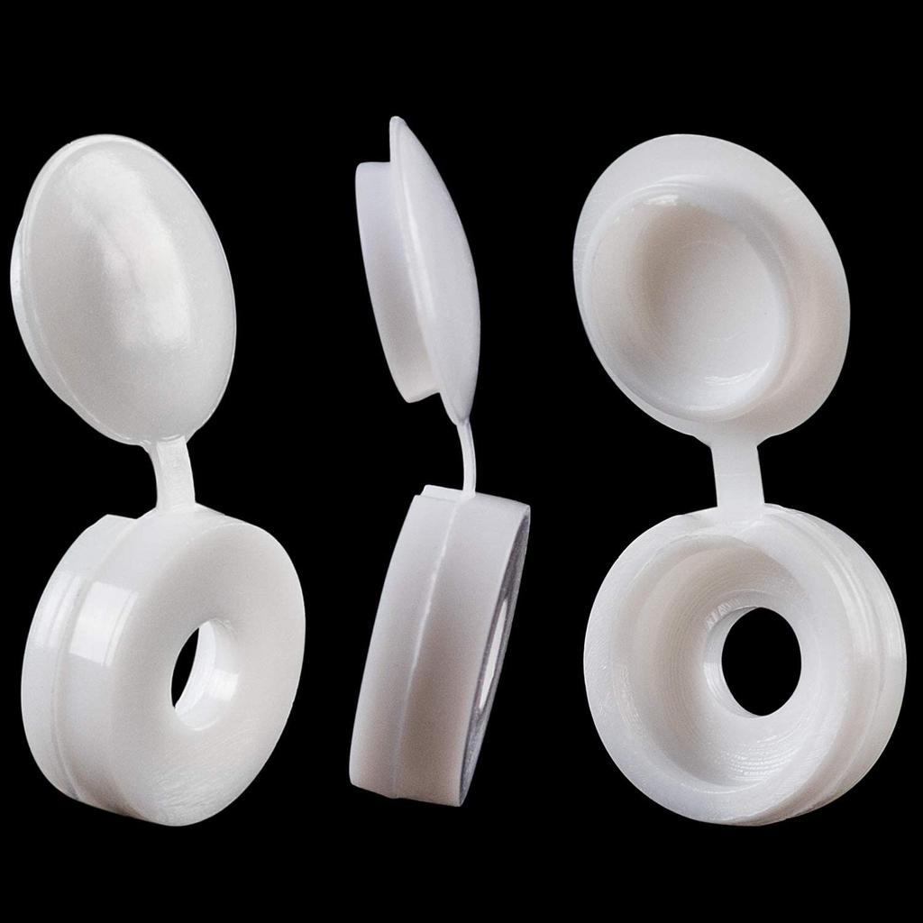 White Hinged Plastic Screw Cap Cover Fold Snap Protective Cap Button For Car Furniture Decorative Nuts Cover Bolts Hardware