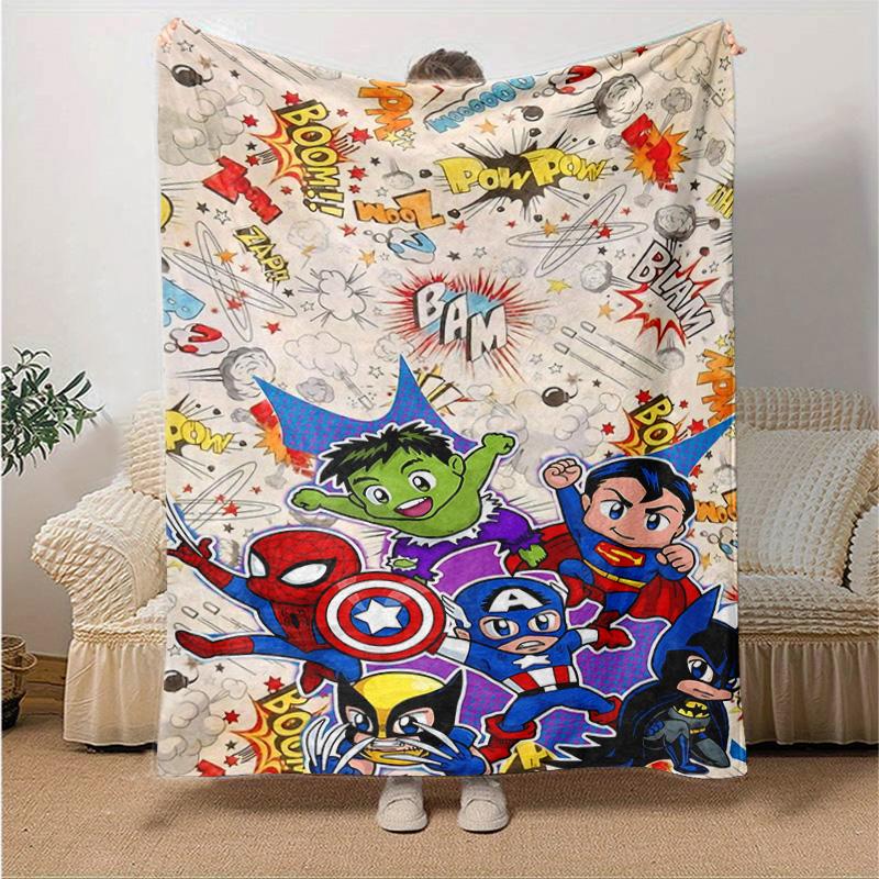 1pc Superhero Armor Marvel Soft Throw Blanket Flannel All Season Light Weight Living Room/Bedroom Warm Blanket. M731037