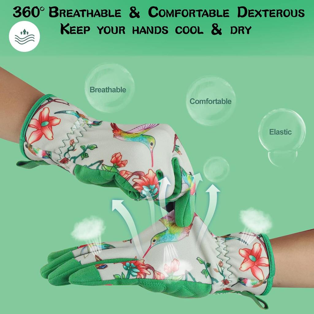 Gardening Gloves For Women Breathable Leather Garden Gloves With Grip Thorn-Proof Puncture-Resistant Work Gloves