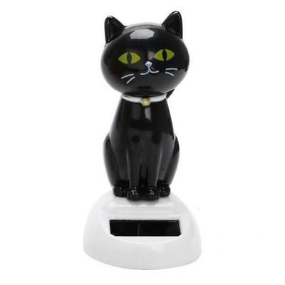 Pano Siyah Süs Bobble Kafa Bebek Dans Eden Kedi Figürü Sallayarak Kafa Kedi Güneş Oyuncak Bebek