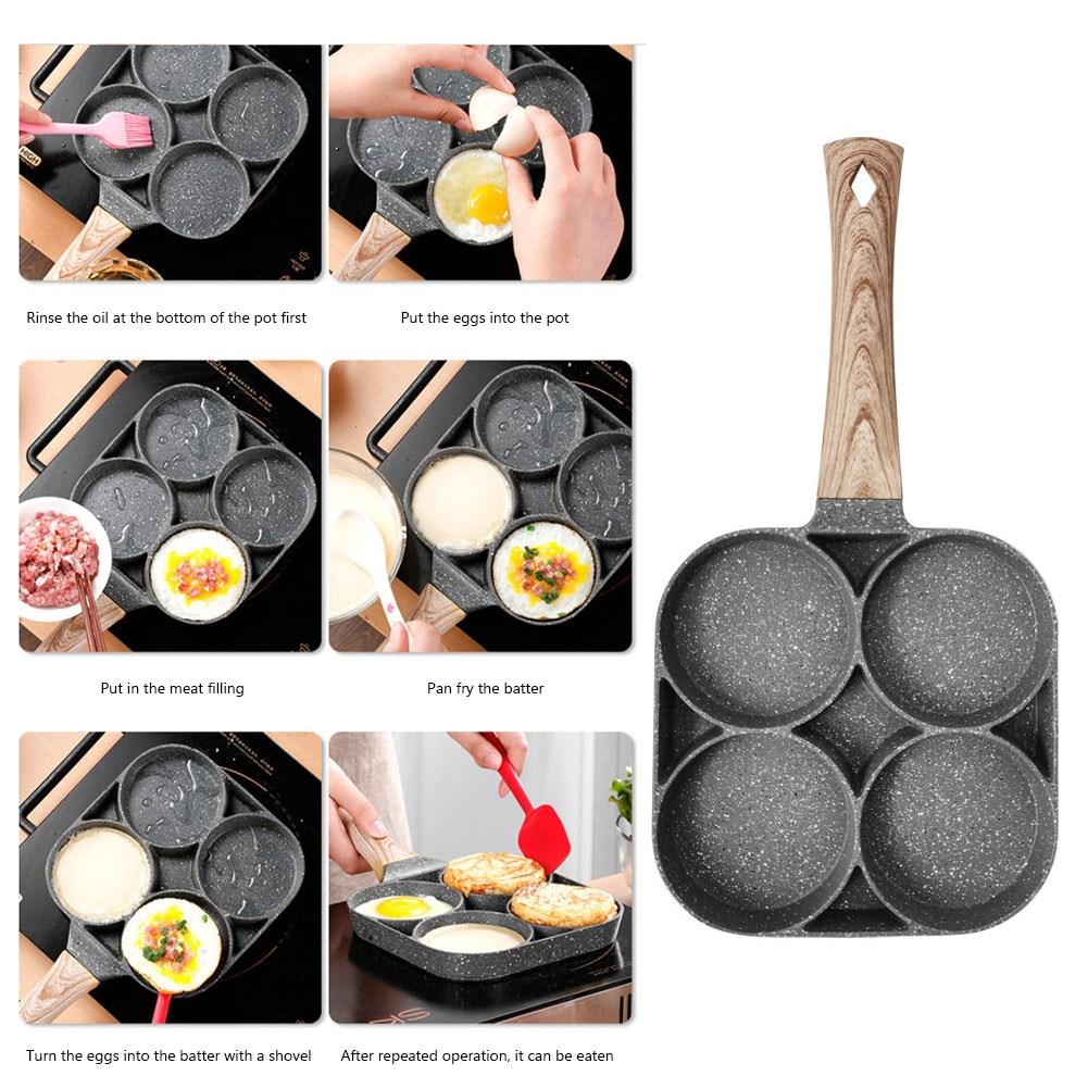 2/4-Hole Frying Pot Pan Thickened Omelet Pan Non-stick Egg Pancake Steak Pan Cooking Egg Ham Pans Breakfast Maker Cookware Pan