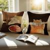 Expressive Hilarious Expressions Cats Oil Paint Cushion Cover Pillowcase Antidustmite Invisible Zipper Short Plush Sofa Cushion