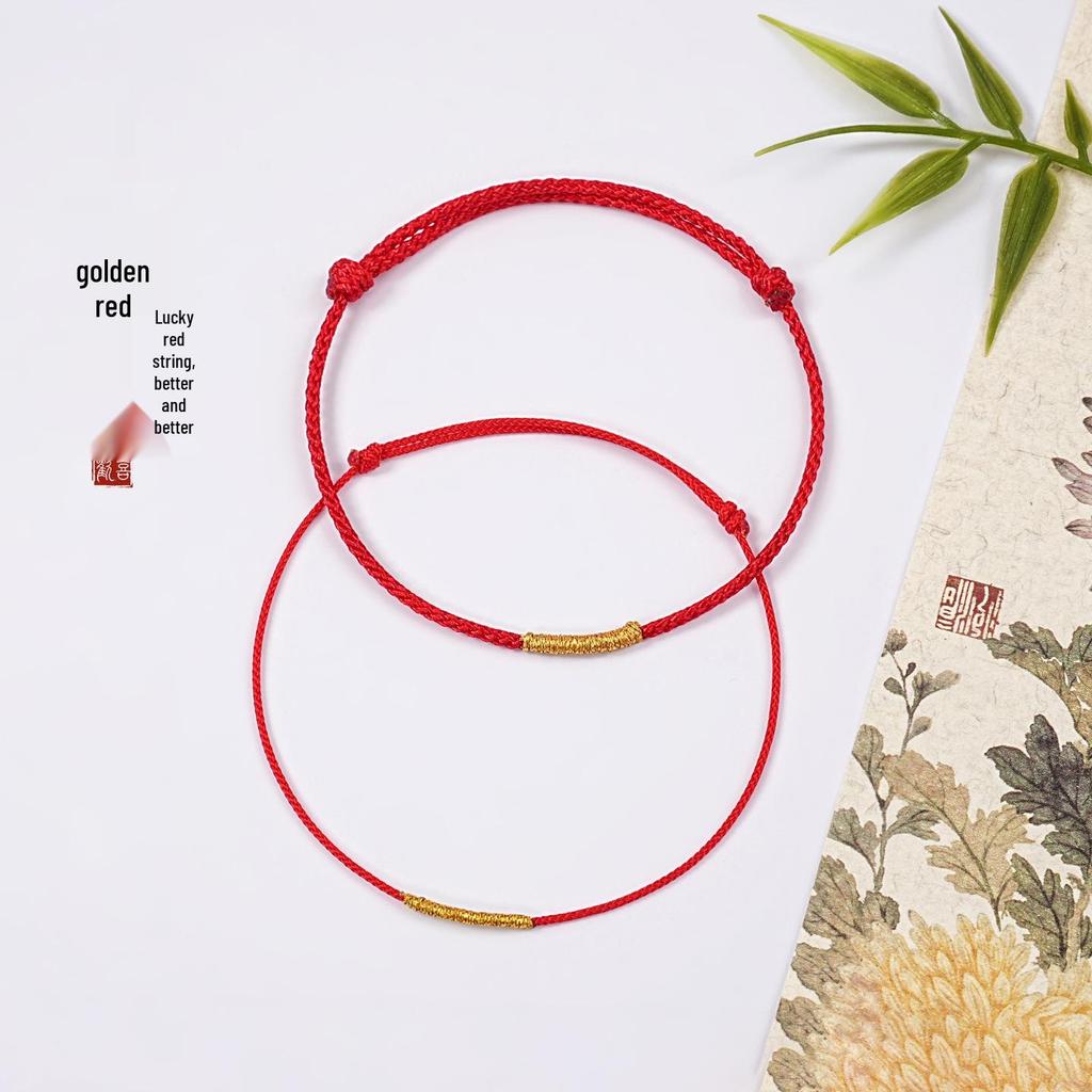 Unisex Red String Bracelet: Handmade Benmingnian Charm for Safety and Good Fortune