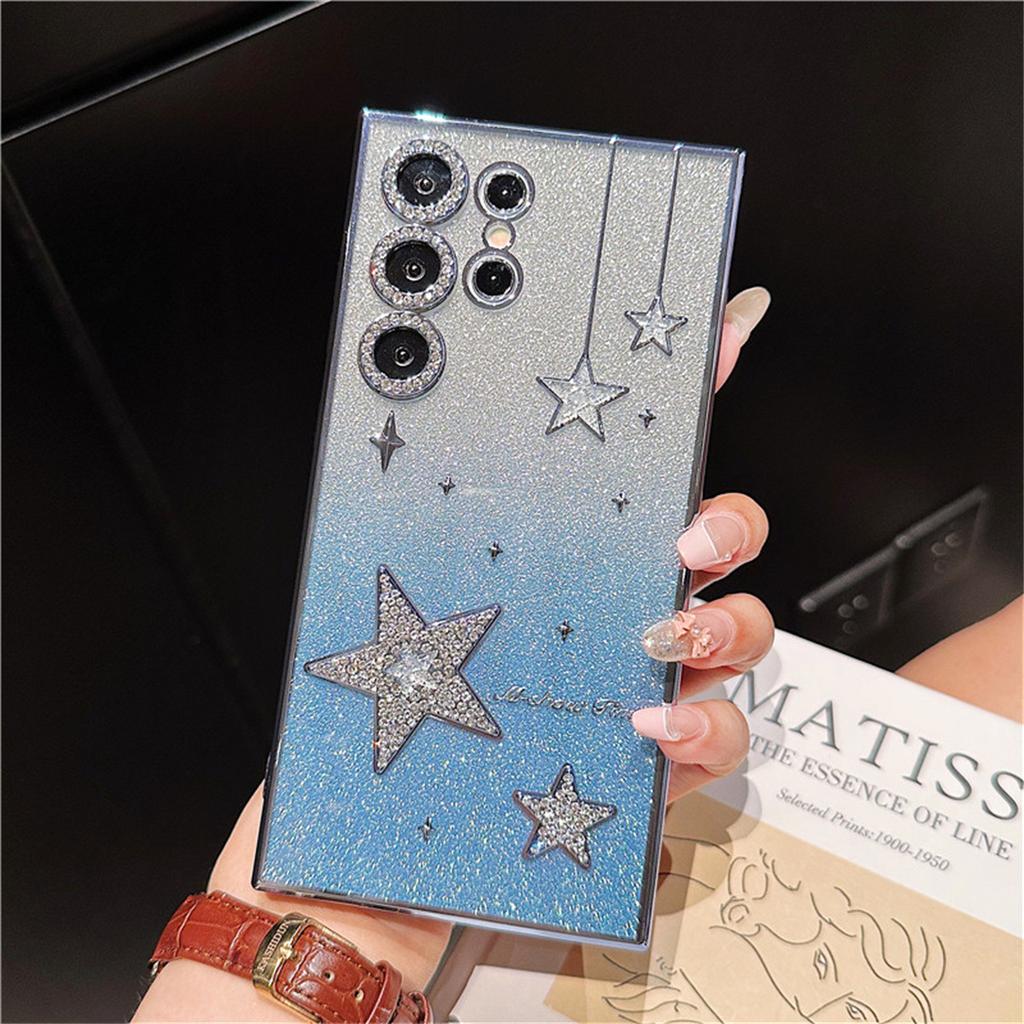 Luxury Glitter Powder Rhinestone Electroplated Mobile Phone Case Suitable for Samsung S24ultra Shell Samsung S23u Protective Case