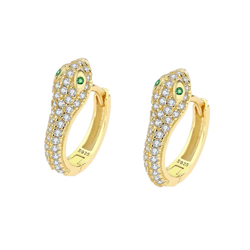 

Креативная форма головы змеи в форме животного, изысканные серьги S925 для женщин, серьги из стерлингового серебра с полным цирконом, подарок на юбилей, вечеринку, ювелирные изделия, серебряные украшения золотой