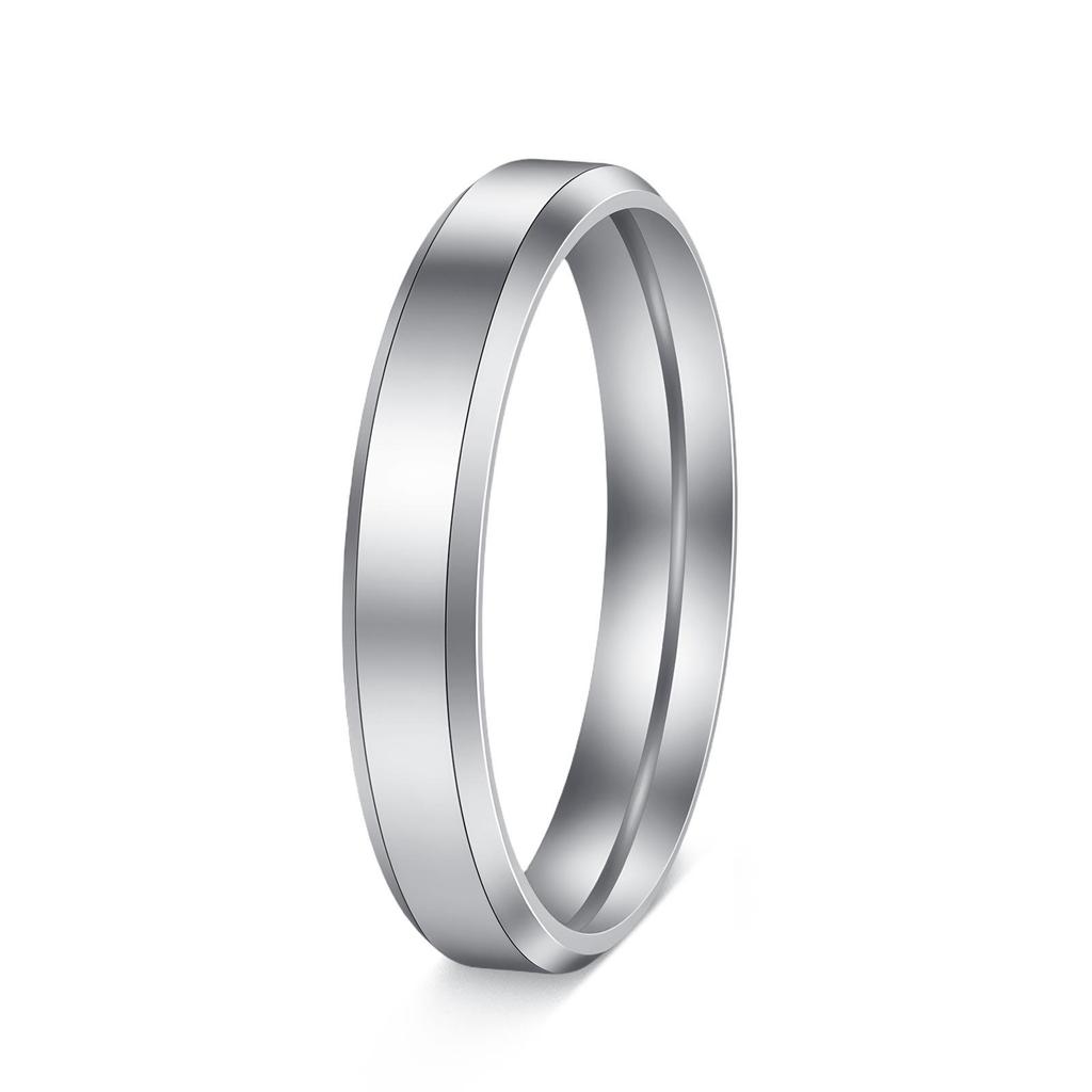 Cross New Women's 4MM Wide Plain Titanium Steel Ring in Cold Style Niche Jewelry
