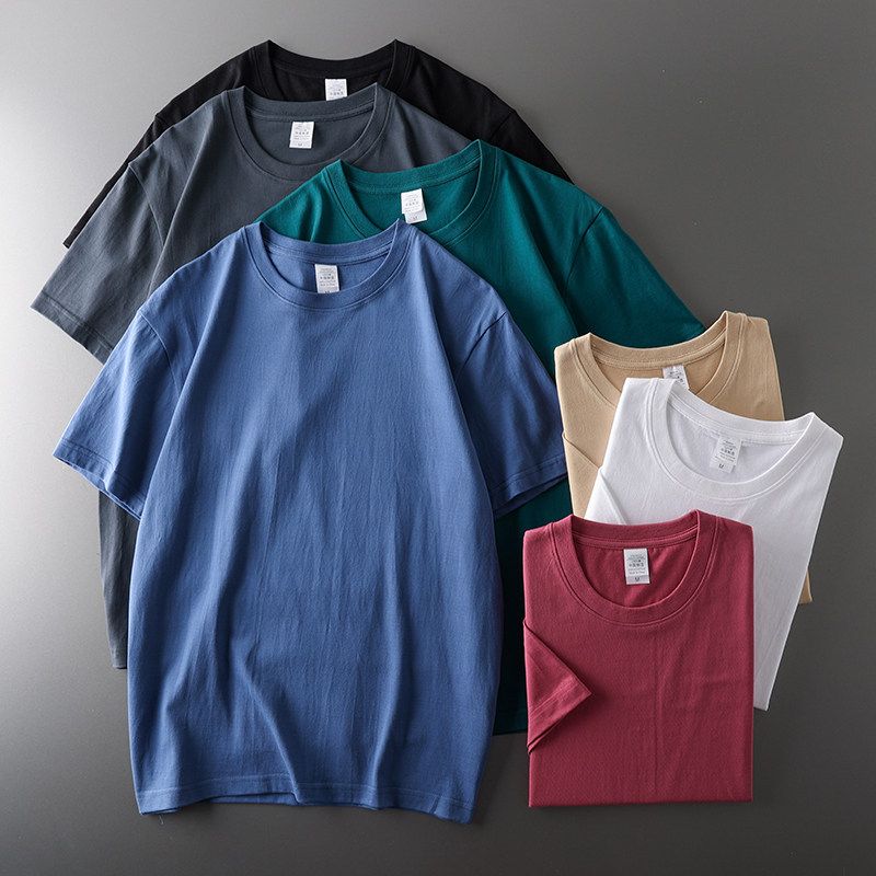 Original Tail Single Cut Label Fashion High Street American Heavy Weight Pure Cotton Short Sleeve T-Shirt Men's Summer Export Men's Clothing Tops