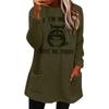 Autumn/Winter Women's European & American Printed Casual Loose Round Neck Long Sleeve Plush Hoodie with Pockets
