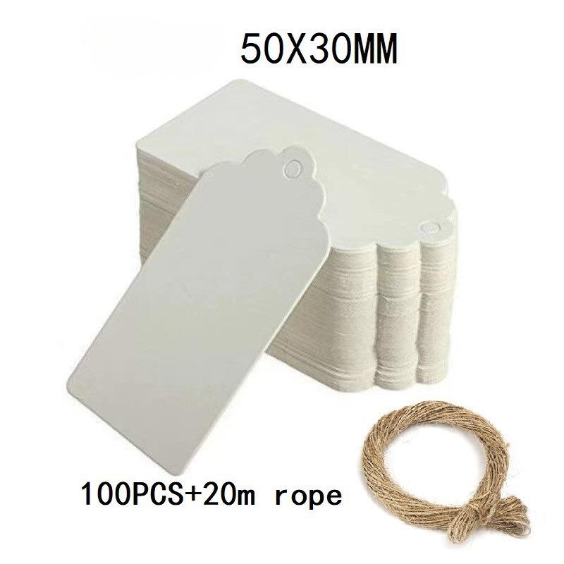 100pcs Kraft Paper Gifts Tags Thank You Celebrating Labels Handmade Wedding Party Decoration Packaging Hang Paper Party Supplies