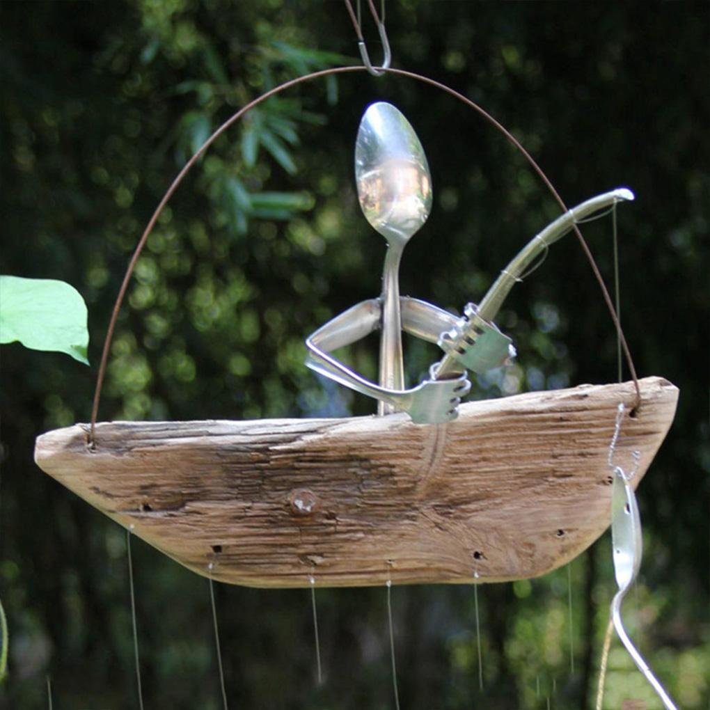 Carillon éolien structure en fer taille compacte joli cadeau cloche suspendue décoration de jardin accessoires ménagers décorations de jardin pendentif mural