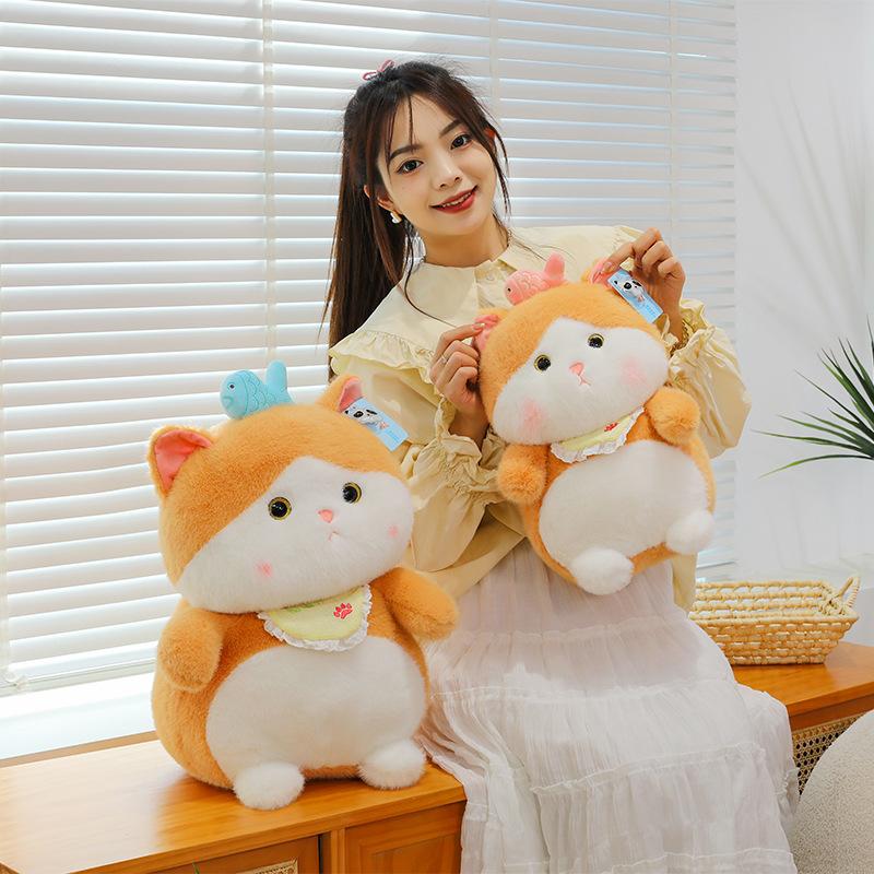 New Cute Fish Kitten Doll Plush Toy Children's Simulation Rag Doll Doll Gift Birthday Gift
