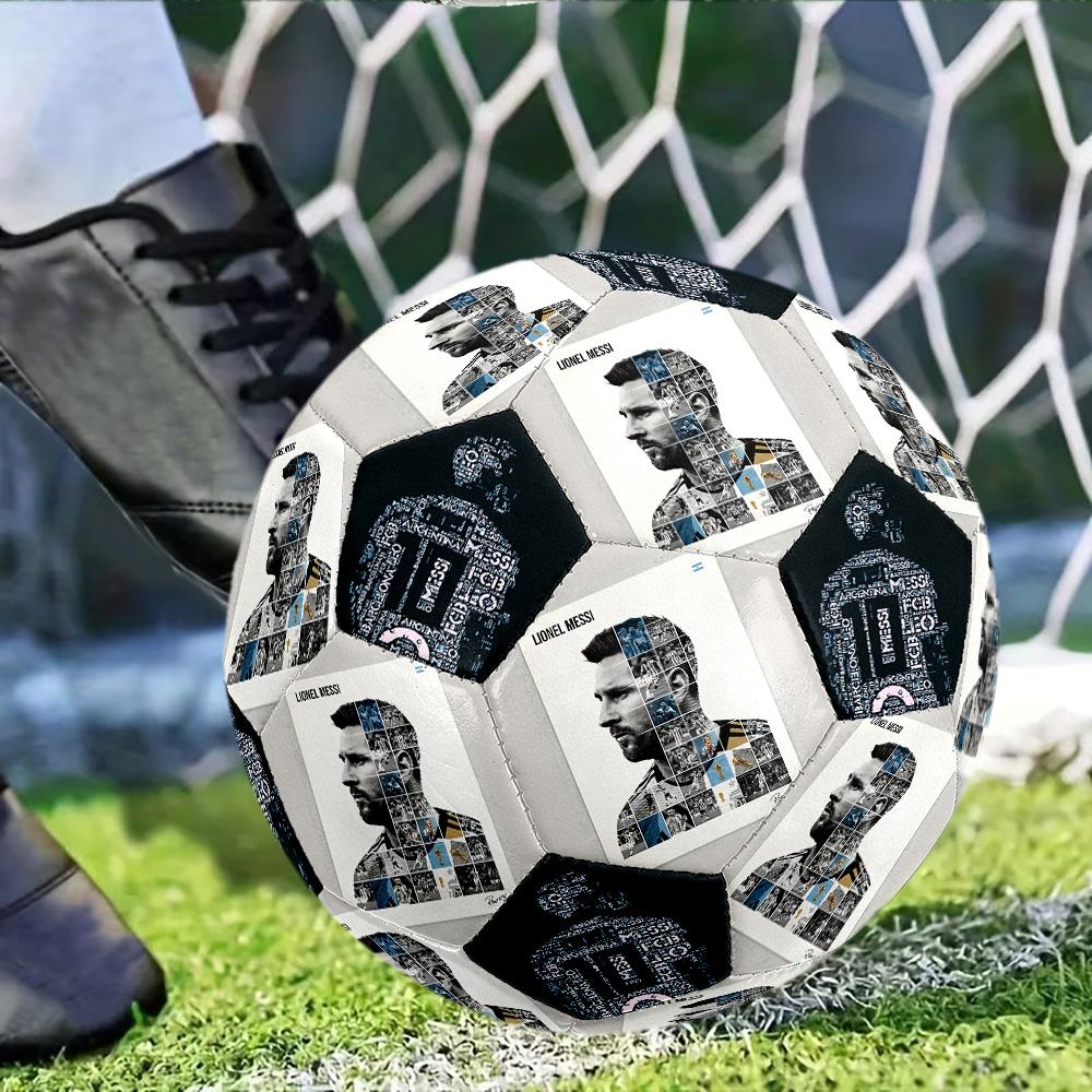 Messi Theme Size 5 Soccer Ball Machine-Stitched Indoor/Outdoor Training and Matches Soccer Accessory Birthday/Christmas Wedding Party Gift