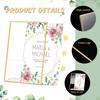 Gold Frame Acrylic Sign Holder Wedding Table Number Holders Clear Menu Picture Document Brochure Stands Photo Office Display