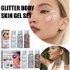 Eelhoe Shimmer Body Skin Gel (Silver) Makeup Fish Scale Glitter Gel For Stage Performance Makeup Eyeshadow