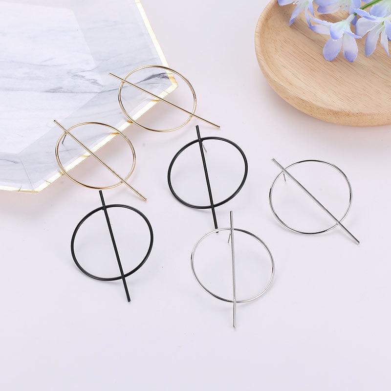 Personalized Oversized Geometric Circle Earrings - Trendy, Versatile Nightclub Fashion Jewelry