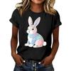 Camiseta Casual Estampada de Mujer Jersey de Cuello Redondo Manga Corta