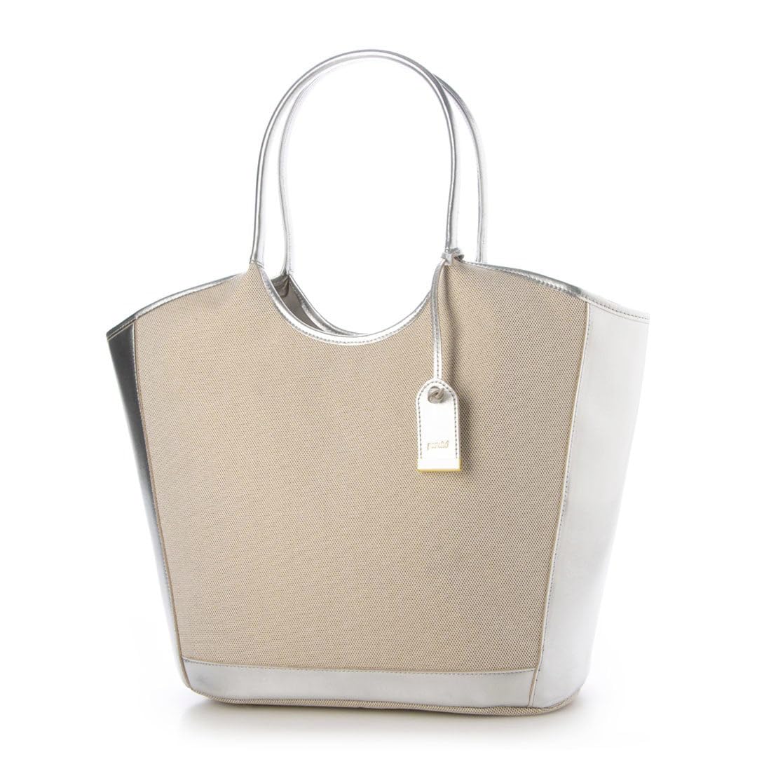 

Canvas and cowhide trimmed tote SV [Perke] 80-00-00130 Women s